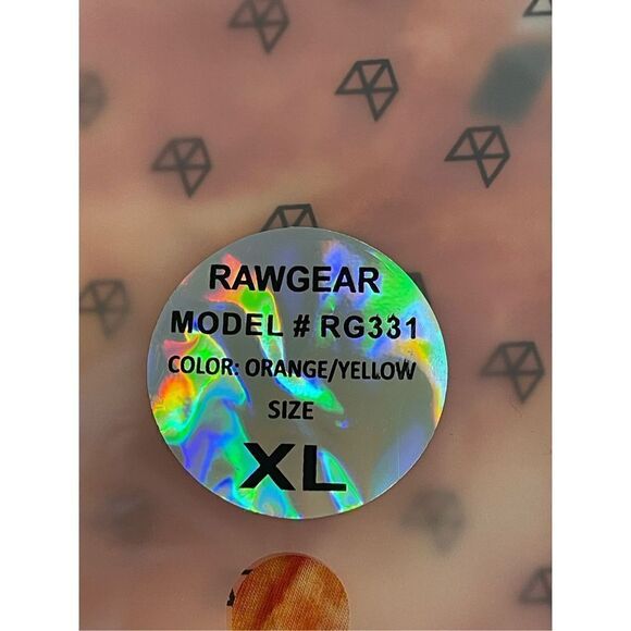 NEW RawGear Men's XL Orange Yellow Tie Dye Tank Top Muscle Shirt Workout - Picture 5 of 5